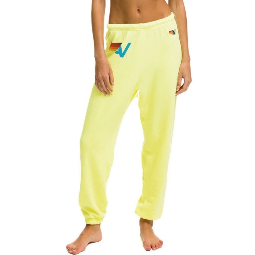 Aviator Nation Logo Sweatpants Neon Yellow